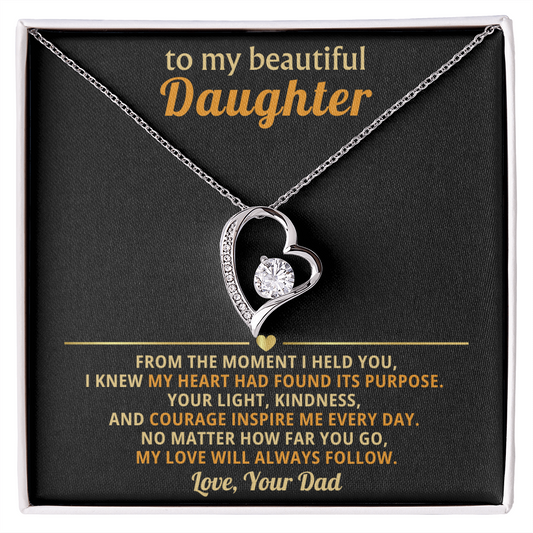 To My Daughter Forever Love Necklace